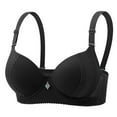 thumbnail image 1 of ATENAR Bras for Women,Push Up Bra,Womens Bras,Comfort Fit,Soft,Solid,Nylon,Black,3XL, 1 of 2