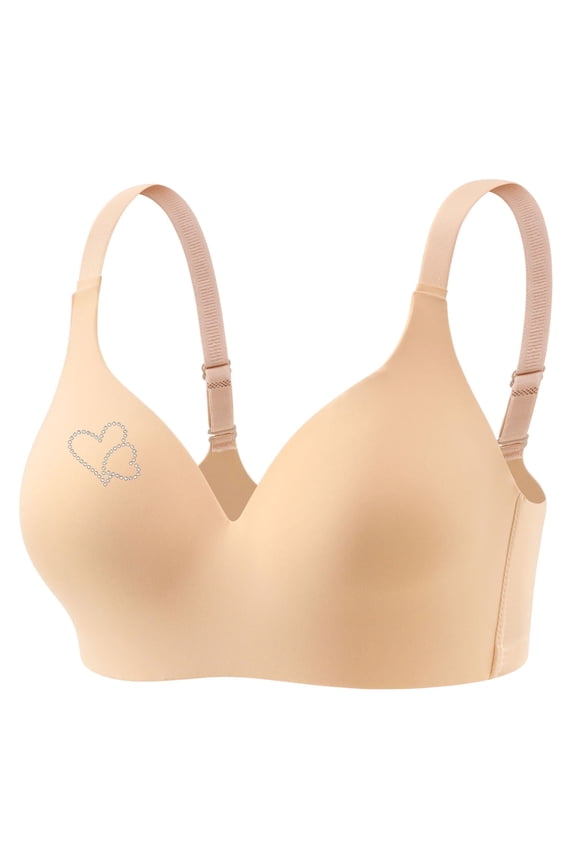 Bras for Women,Push Up Bra,Womens Bras,Comfort Fit,Soft,Solid,Nylon,Spandex,Beige,2XL