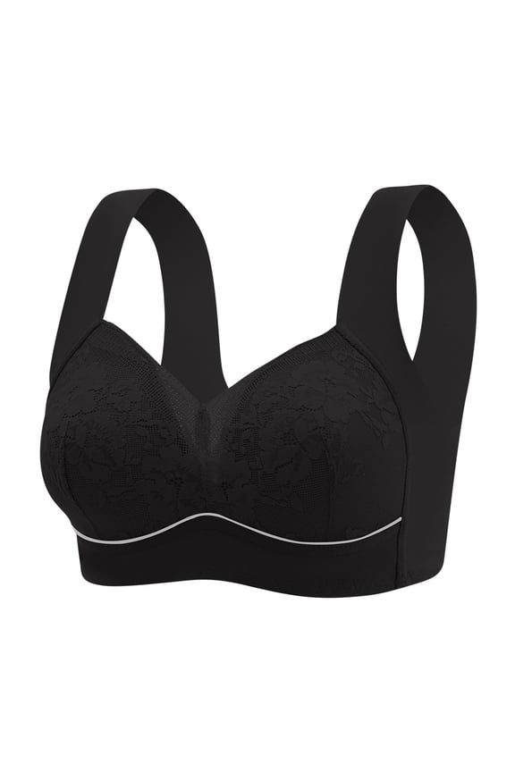 Bras for Women,Push Up Bra,Womens Bras,Comfort Fit,Soft,Solid,Polyester,Spandex ,Black,L