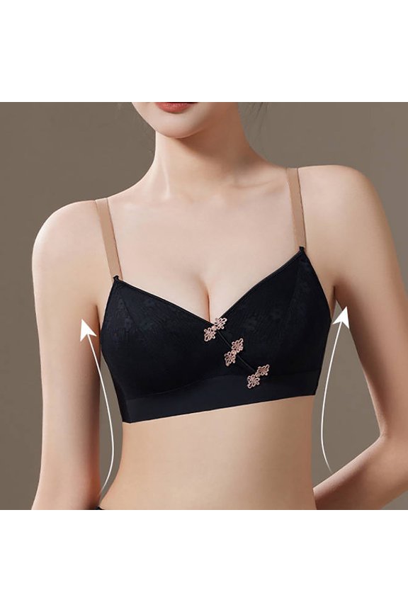 Bras for Women,Push Up Bra,Womens Bras,Soft,Stretch Fabric,Solid,Nylon,Spandex,Black,S