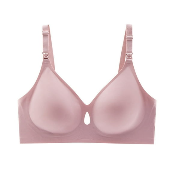 ATENAR Bras for Women,Push Up Bra,Womens Bras,Soft,Stretch Fabric,Solid,Nylon,Spandex,Pink,L