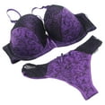 thumbnail image 1 of ATENAR Bras for Women,Push Up Bra,Womens Bras,Stretch Fabric,Breathable,Printed,Nylon,Purple,S(US:6), 1 of 3