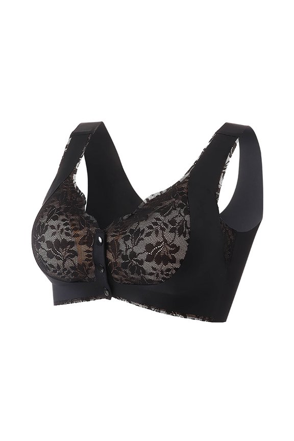 Bras for Women,Push Up Bra,Womens Bras,Stretch Fabric,Breathable,Solid,Acrylic,Black,L