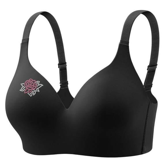 ATENAR Bras for Women,Push Up Bra,Womens Bras,Stretch Fabric,Breathable,Solid,Nylon,Spandex,Black,S