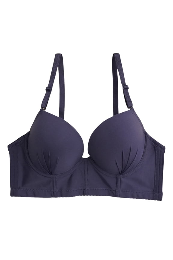 Bras for Women,Push Up Bra,Womens Bras,Stretch Fabric,Breathable,Solid,Nylon,Spandex,Blue,XL(US:10)