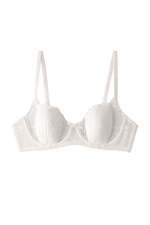 Bras for Women,Push Up Bra,Womens Bras,Stretch Fabric,Breathable,Solid,Nylon,Spandex,White,M(US:6)