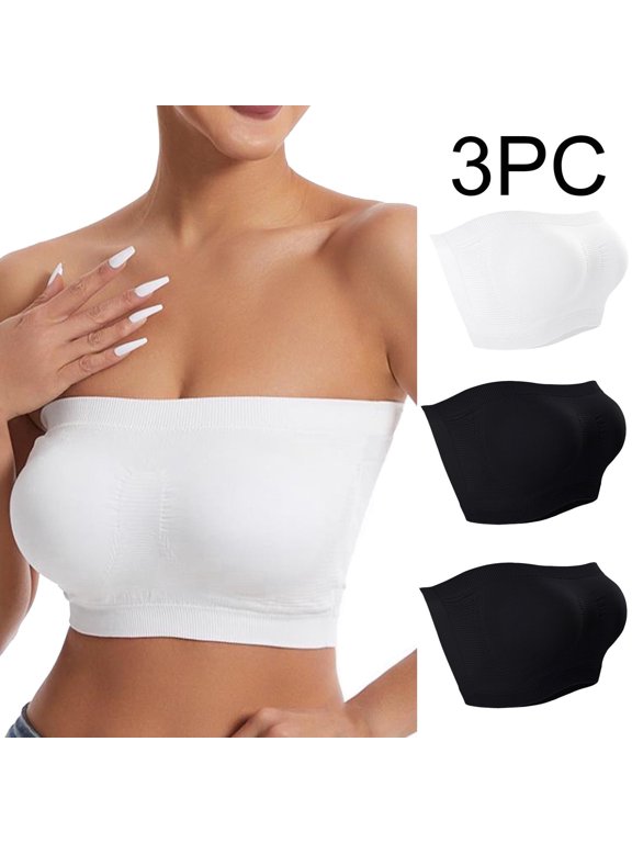 Bras for Women,Strapless Bra,Womens Bras,Breathable,Comfort Fit,Solid,Nylon,Spandex,White,S(US:4)