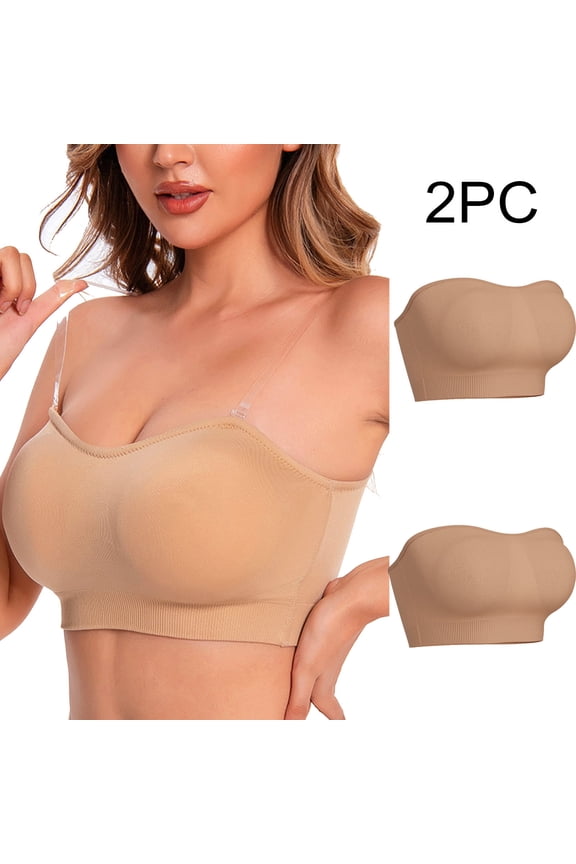 Bras for Women,Strapless Bra,Womens Bras,Soft,Stretch Fabric,Solid,Nylon,Spandex,Beige,XL(US:10)