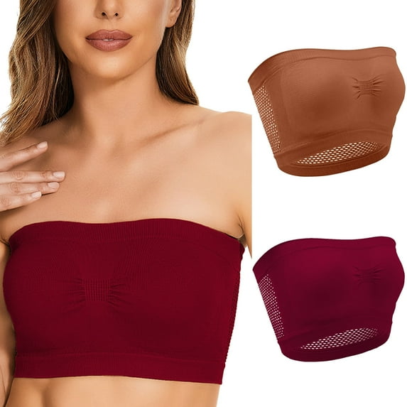 ATENAR Bras for Women,Strapless Bra,Womens Bras,Soft,Stretch Fabric,Solid,Nylon,Spandex,Brown,2XL(US:12)