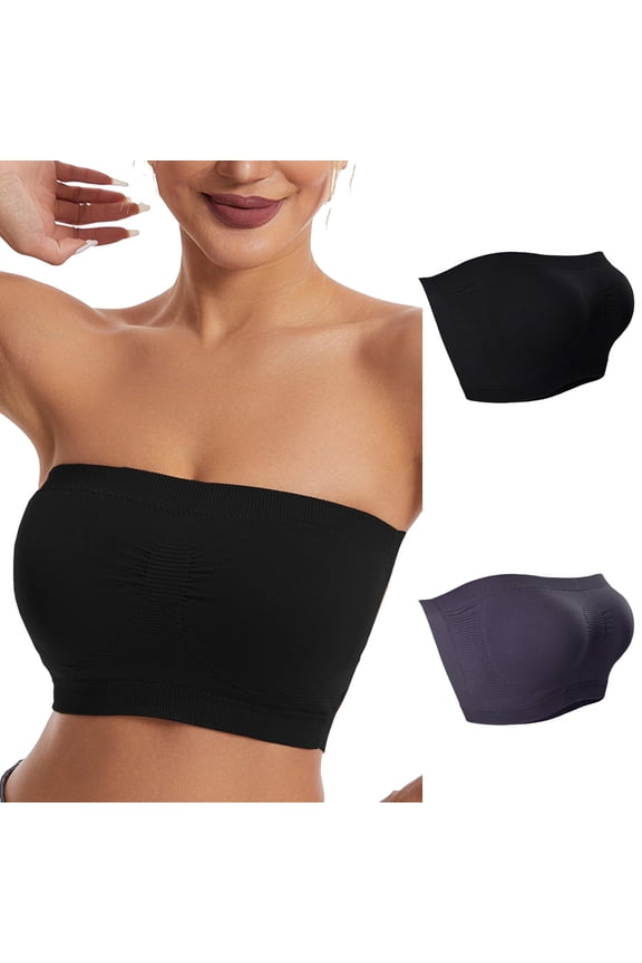 Bras for Women,Strapless Bra,Womens Bras,Soft,Stretch Fabric,Solid,Nylon,Spandex,Gray,L(US:8)