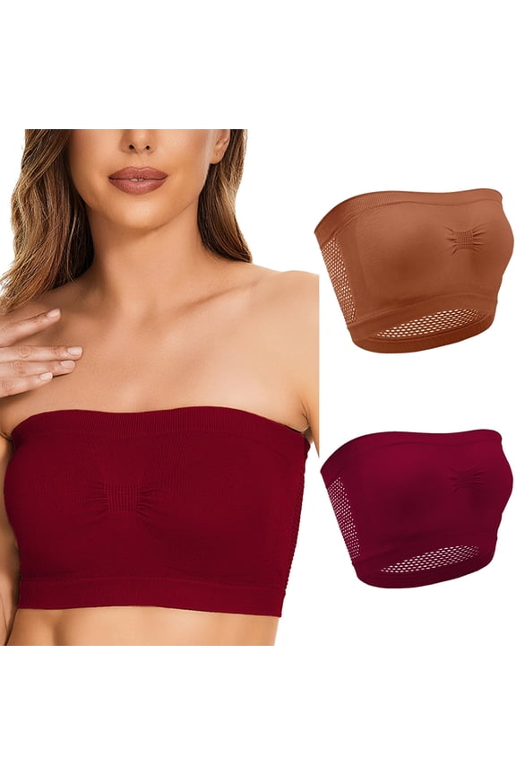 Bras for Women,Strapless Bra,Womens Bras,Stretch Fabric,Breathable,Solid,Nylon,Spandex,Brown,5XL(US:18)