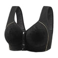 thumbnail image 1 of ATENAR Bras for Women,Wireless Bras for Women,Womens Bras,Breathable,Comfort Fit,Printed,Cotton,Black,44, 1 of 2