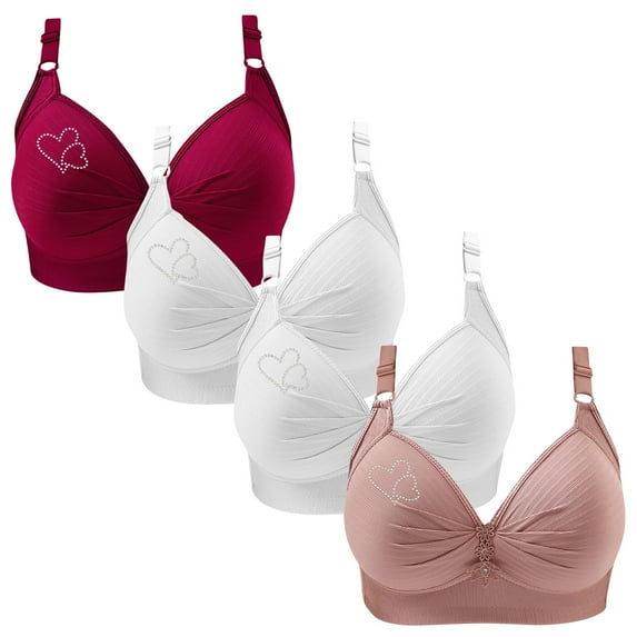 ATENAR Bras for Women,Wireless Bras for Women,Womens Bras,Breathable,Comfort Fit,Solid,Nylon,Wine,XL(US:12)