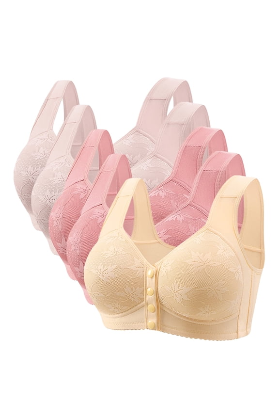 Bras for Women,Wireless Bras for Women,Womens Bras,Breathable,Comfort Fit,Solid,Polyester,Spandex ,Multicolor,4XL