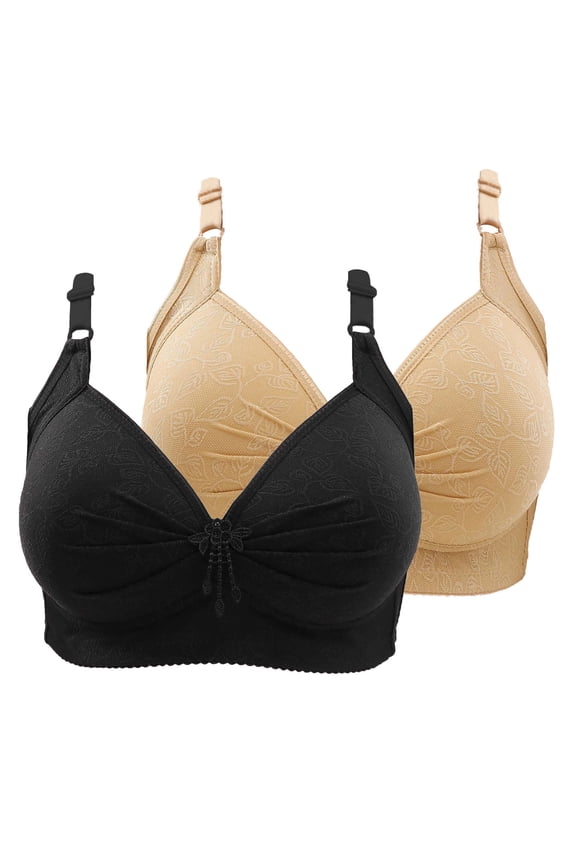 Bras for Women,Wireless Bras for Women,Womens Bras,Comfort Fit,Soft,Solid,Nylon,Beige,2XL(US:14)