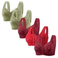 thumbnail image 1 of ATENAR Bras for Women,Wireless Bras for Women,Womens Bras,Comfort Fit,Soft,Solid,Nylon,Spandex,Green,L(US:8), 1 of 3