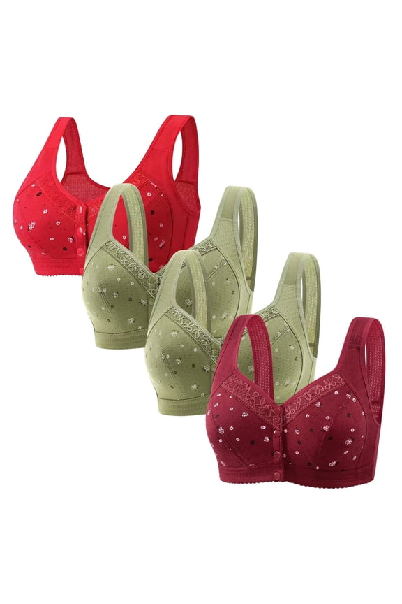 Bras for Women,Wireless Bras for Women,Womens Bras,Comfort Fit,Soft,Solid,Nylon,Spandex,Red,3XL(US:14)