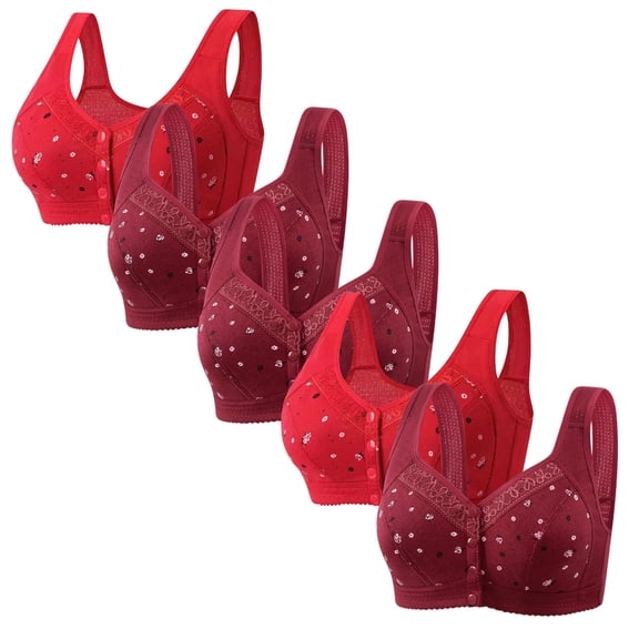 ATENAR Bras for Women,Wireless Bras for Women,Womens Bras,Comfort Fit,Soft,Solid,Nylon,Spandex,Red,XL(US:10)