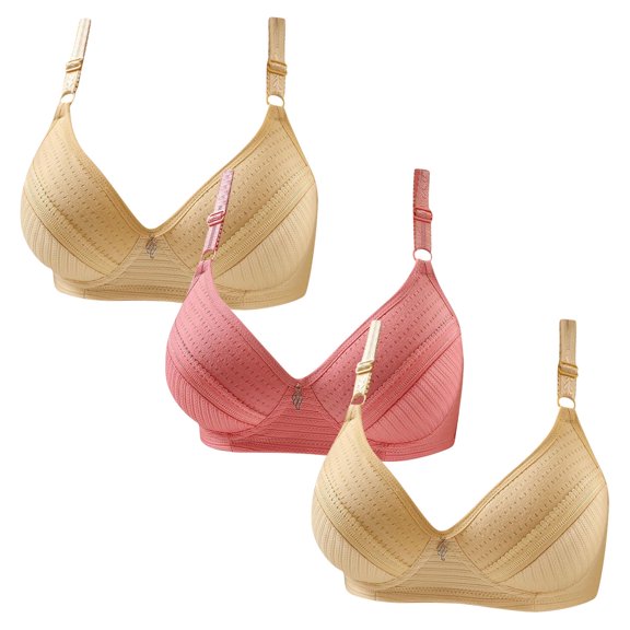 ATENAR Bras for Women,Wireless Bras for Women,Womens Bras,Comfort Fit,Soft,Solid,Polyester,Khaki,M(US:6)