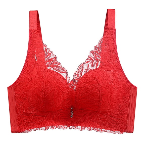 ATENAR Bras for Women,Wireless Bras for Women,Womens Bras,Soft,Stretch Fabric,Solid,Nylon,Red,4XL(US:16)