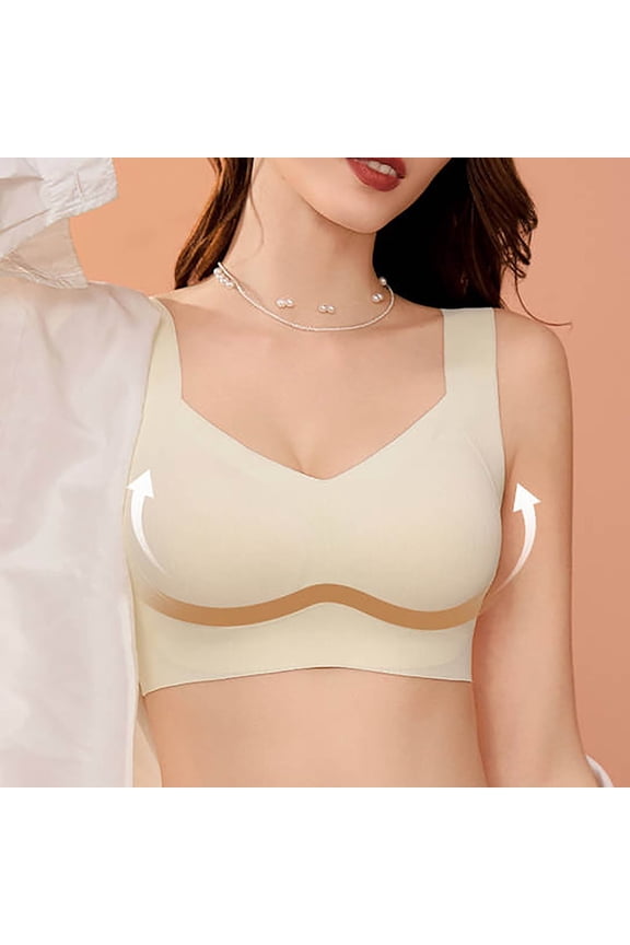 Bras for Women,Wireless Bras for Women,Womens Bras,Soft,Stretch Fabric,Solid,Nylon,Spandex,White,M