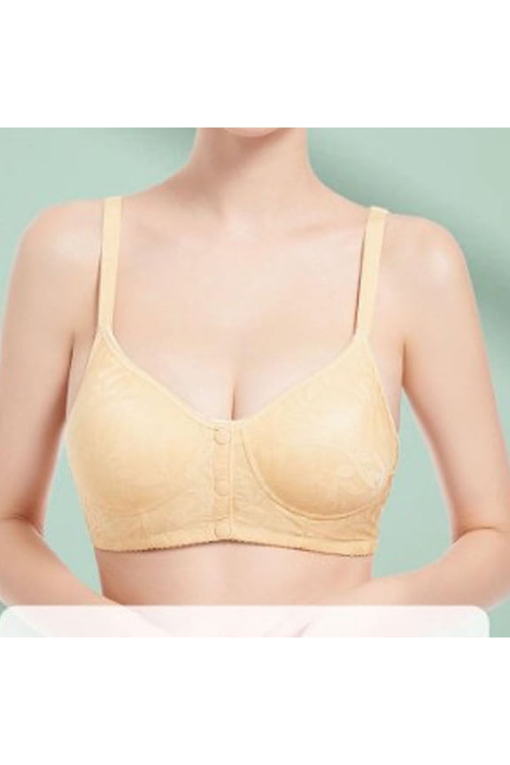Bras for Women,Wireless Bras for Women,Womens Bras,Soft,Stretch Fabric,Solid,Polyester,Khaki,L(US:6)