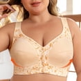 thumbnail image 1 of ATENAR Bras for Women,Wireless Bras for Women,Womens Bras,Stretch Fabric,Breathable,Printed,Nylon,Spandex,Beige,4XL, 1 of 9