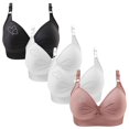 thumbnail image 1 of ATENAR Bras for Women,Wireless Bras for Women,Womens Bras,Stretch Fabric,Breathable,Solid,Nylon,Black,S(US:6), 1 of 7
