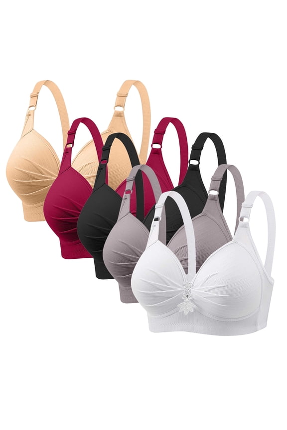 Bras for Women,Wireless Bras for Women,Womens Bras,Stretch Fabric,Breathable,Solid,Nylon,Multicolor,XL(US:12)