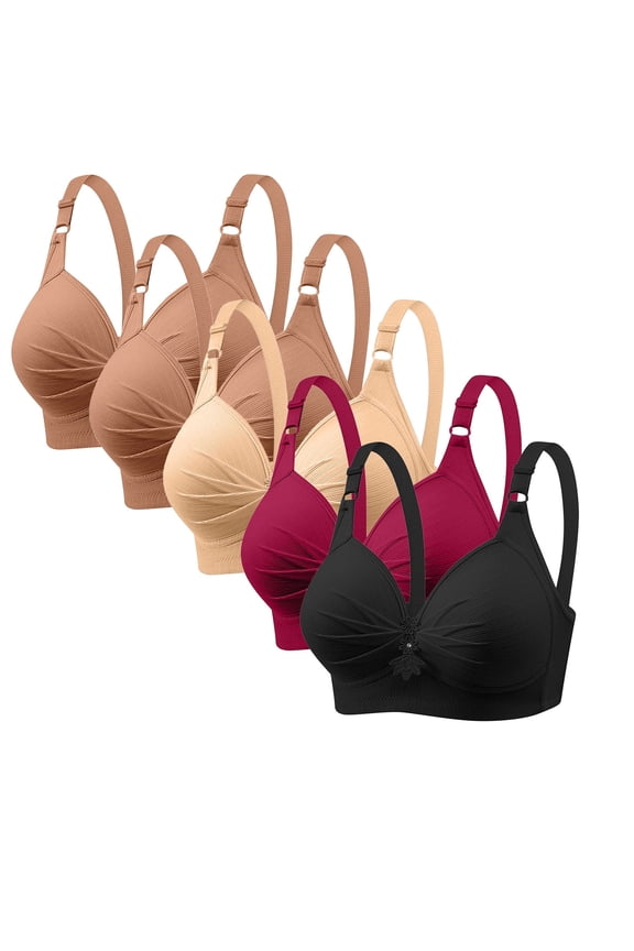 Bras for Women,Wireless Bras for Women,Womens Bras,Stretch Fabric,Breathable,Solid,Nylon,Multicolor,XS(US:4)