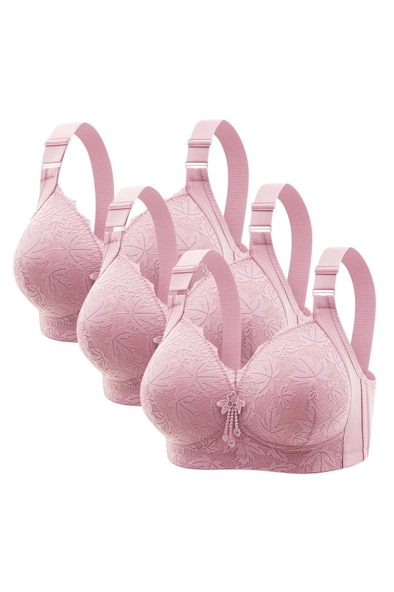 Bras for Women,Wireless Bras for Women,Womens Bras,Stretch Fabric,Breathable,Solid,Nylon,Spandex,Pink,S