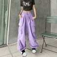 thumbnail image 1 of ATENAR Cargo Pants for Women,Womens Pants,Pockets,Comfort Fit,Solid,Casual,Purple,XL, 1 of 1