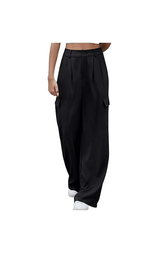 Cargo Pants Women,Womens Cargo Pants,Women Cargo Pants,Butt Lifting,Comfort Fit,Solid,Polyester,Black,S(US:4)