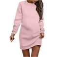 thumbnail image 1 of WJHWSX Casual Dresses for Women,Fall Dresses for Women 2025,Womens Dresses,Long Sleeve,Crew Neck,Breathable,Solid,2XL(US:12), 1 of 4