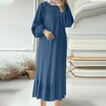 thumbnail image 1 of WJHWSX Casual Dresses for Women,Fall Dresses for Women 2025,Womens Dresses,Long Sleeve,Crew Neck,Comfort Fit,Solid,S(US:4), 1 of 6