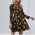 thumbnail image 1 of WJHWSX Casual Dresses for Women,Fall Dresses for Women 2025,Womens Dresses,Long Sleeve,Crew Neck,Easy Care,Printed,M(US:6), 1 of 8
