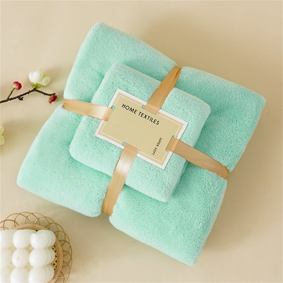 WJHWSX Coral Fleece Bath Towel,Bath Towels Clearance,Washable,Solid,Square,Plastic,C