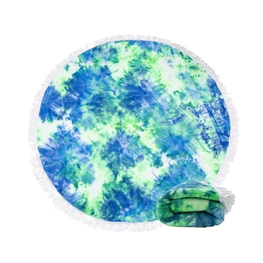 Dock & Bay Round Beach Towel – Quick Dry, Sand-Free, 100% Recycled, Includes Carry Bag (Cancun Green, 66")