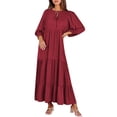 thumbnail image 1 of ATENAR Dresses for Women,Womens Fall Dresses,Casual Dresses for Women,Long Sleeve,Crew Neck,Breathable,Solid,L(US:8), 1 of 5