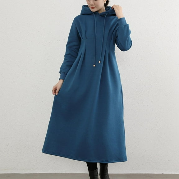 WJHWSX Dresses for Women,Womens Fall Dresses,Casual Dresses for Women,Long Sleeve,Pockets,Comfort Fit,Solid,M(US:12)