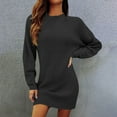 thumbnail image 1 of WJHWSX Fall Dresses for Women 2025,Womens Dresses,Dresses for Women,Long Sleeve,Crew Neck,Easy Care,Solid,2XL(US:12), 1 of 9