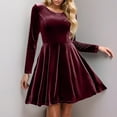 thumbnail image 1 of WJHWSX Fall Dresses for Women 2025,Womens Dresses,Dresses for Women,Long Sleeve,Crew Neck,Soft,Solid,2XL(US:12), 1 of 8