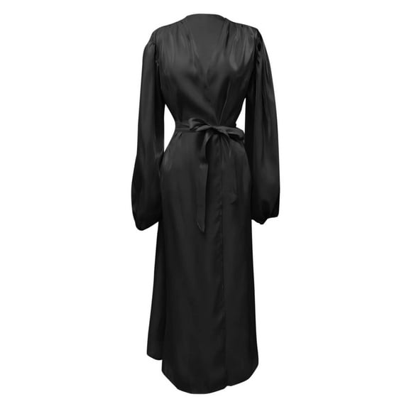 WJHWSX Fall Dresses for Women 2025,Womens Dresses,Dresses for Women,Long Sleeve,V Neck,Easy Care,Solid,2XL(US:12)