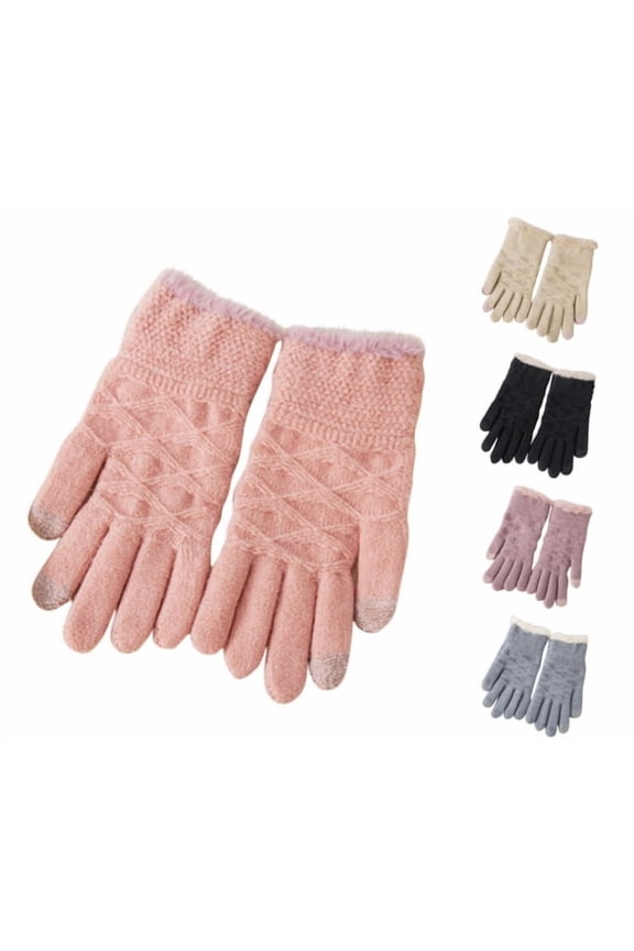 Women Cold Weather Gloves,Womens Gloves,Soft,Fleece,Thermal,Solid,Acrylic,Pink,Free Size