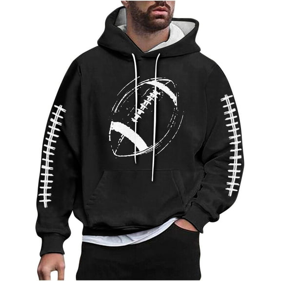 WJHWSX Hoodies for Men,Essentials Hoodie,Long Sleeves,Stretch Fabric,Printed,Polyester,Black,4XL(US:16)