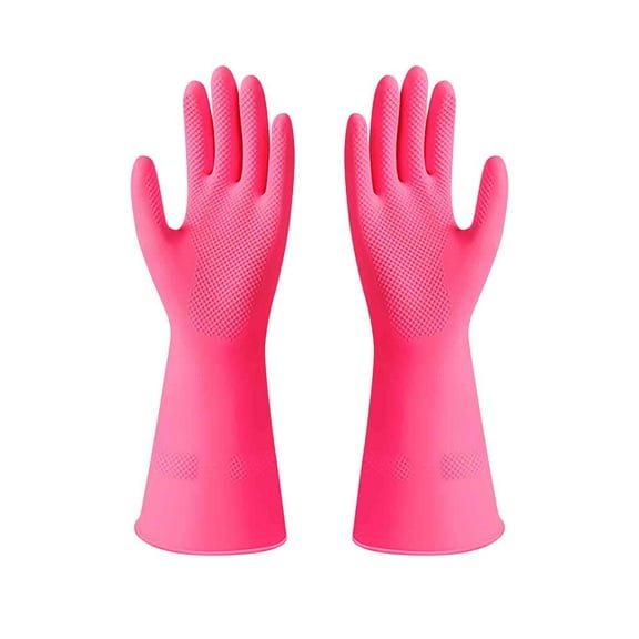 WJHWSX Household Cleaning Gloves Medium,Dish Washing Cleaning Gloves,Rubber,M,Hot Pink