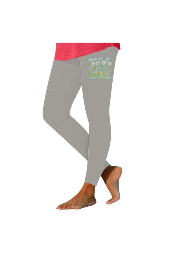 Leggings for Women Tummy Control,Butt Lifting Leggings for Women,Womens Leggings,Cinched,Comfort Fit,Printed,Polyester,Spandex,Gray,3XL(US:14)