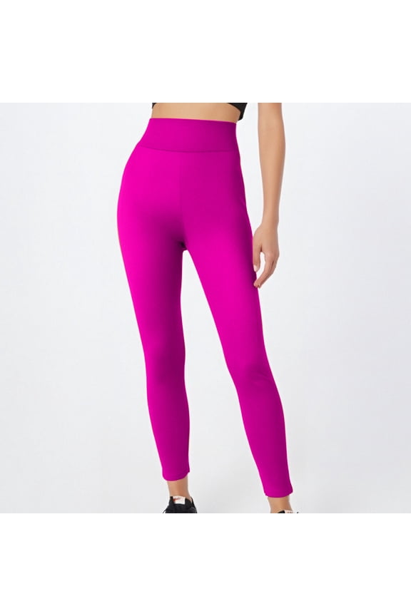 Leggings for Women Tummy Control,Womens Leggings,Women's Leggings,Cinched,Comfort Fit,Solid,Polyester,Spandex ,Hot Pink,S(US:4)