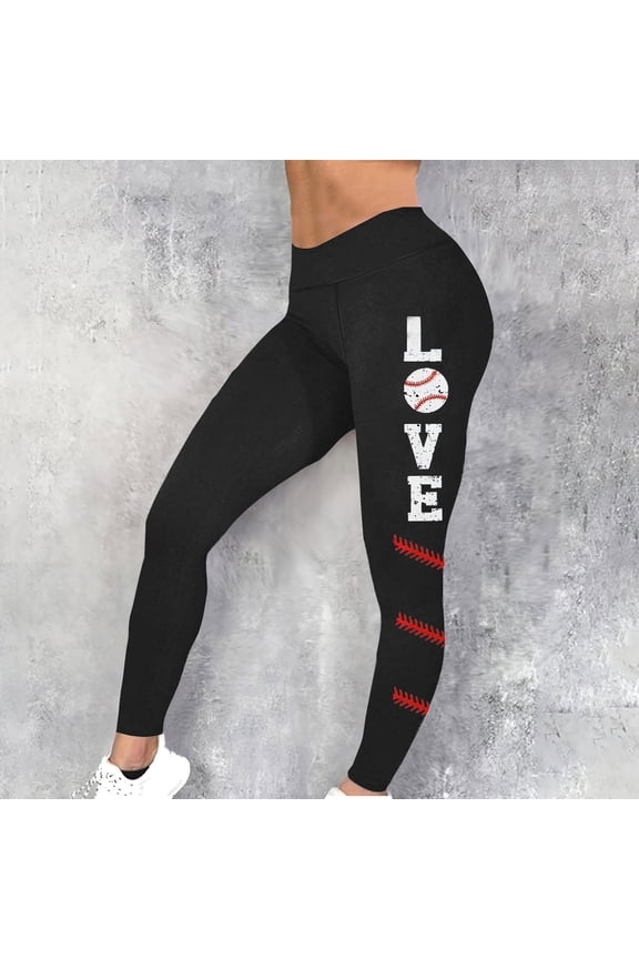 Leggings for Women,Yoga Pants,Black Yoga Pants for Women,Butt Lifting,Comfort Fit,Printed,Polyester,Spandex,Black,L(US:8)