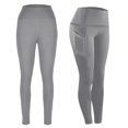thumbnail image 1 of ATENAR Leggings for Women,Leggings with Pockets,Yoga Pants,Butt Lifting,Comfort Fit,Solid,Polyester,Spandex,Gray,3XL(US:14), 1 of 9